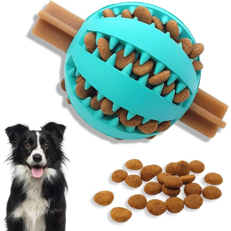 Balle Jouet Pour Chien (6 Cm, Bleu)-Jouets Interactifs D'ennui Pour Chien-Jouets Éducatifs Pour Chien-Nettoyage Dentaire