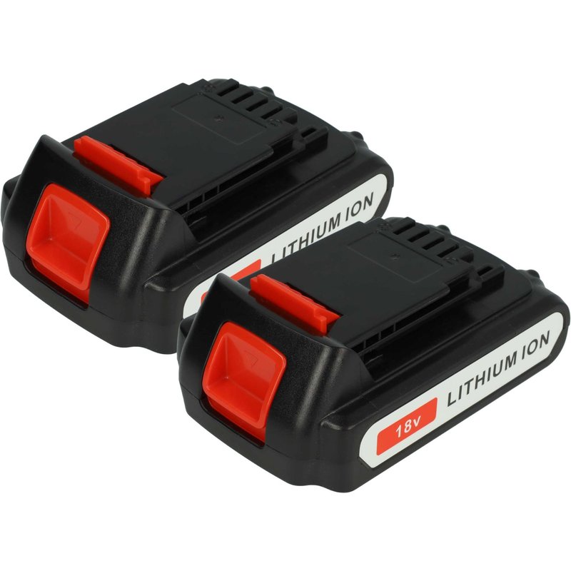 vhbw 2x Batterie compatible avec Black & Decker BDCCS18, BDCDC18K, BDCCF18, ASD, BDCDD186K, ASL, BD outil électrique (1500 mAh, Li-ion, 18 V)