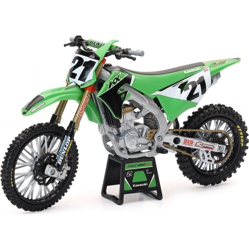 Moto miniature New Ray Kawasaki 450 KX Jason ANDERSON Ãchelle 1/12°