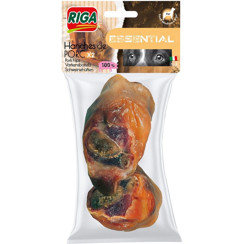 Riga - Essential Hanches De Porc X2 - Friandise Pour Chien Mâcher 100 Naturelle Non Transformée - Riche En Protéines