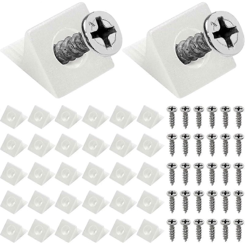 40pcs Supports De Tiroir, Sorcière Blanc Supports De Tiroir Meubles Affaissement Fond De Tiroir Cales 90 Degrés Avec Vis - Fix Saggy Dresser Dra