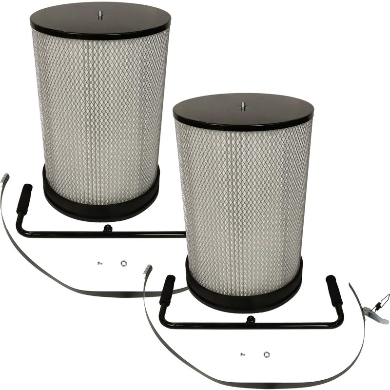 vhbw 2x Filtre Ă particules fines remplacement pour HBM 7427-E (Model 1) pour centrale d'aspiration - particules fines avec brosses de nettoyage