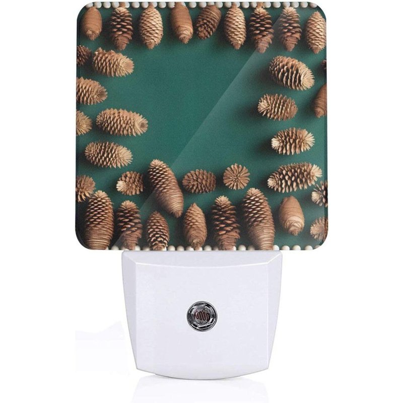 Veilleuse Led Enfichable Avec Motifs De Bordure De Pomme De Pin, Capteur Du Crepuscule A L'aube, Pour Couloirs, Chambres A Coucher, Chambres D'enfants, Escaliers