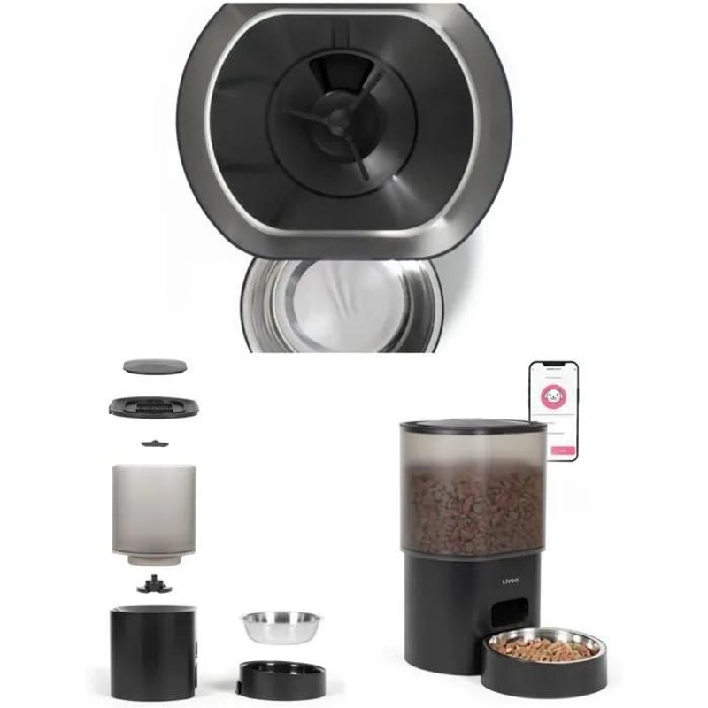 Distributeur De Croquettes 3l Automatique - Tuya Compatible Ios Et Android Via Wifi 2.4g