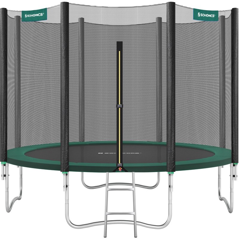 Trampoline Extérieur, Tüv Rheinland Gs Certifica, Avec Échelle, Filet De Protection,Diamètre 305cm, Noir Et Verte