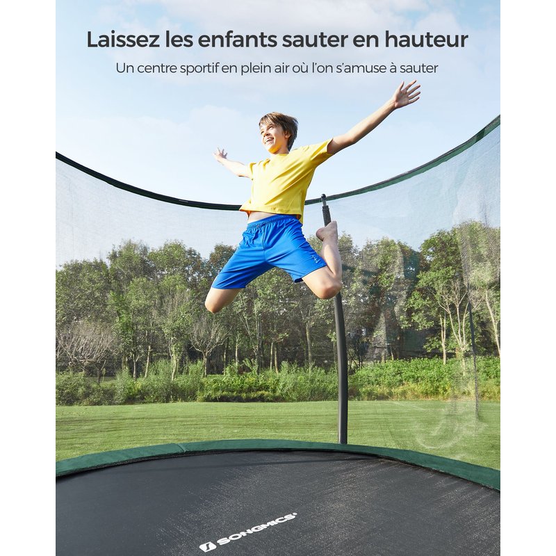 Trampoline Extérieur,366cm, Équipement Jardin,Vert