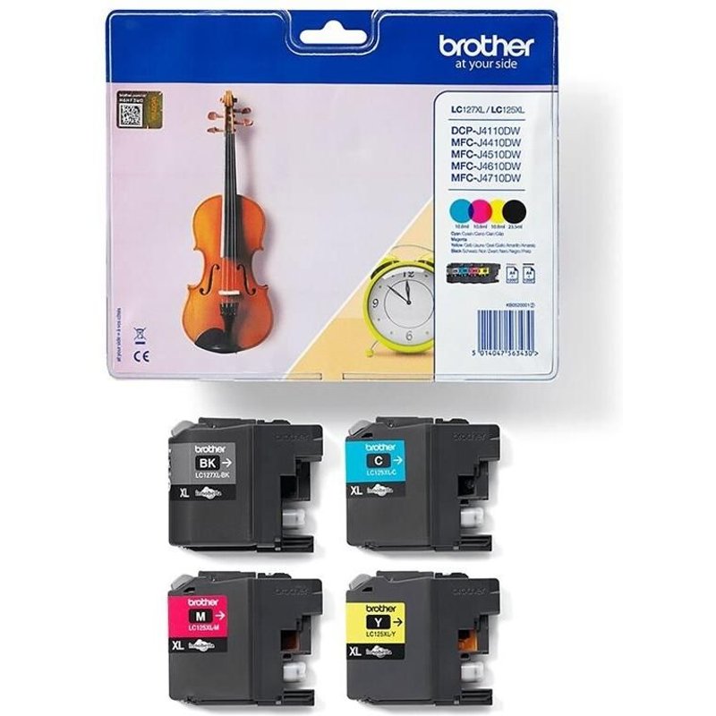 Brother LC127XLVALBPDR - Noir, jaune, cyan, magenta - original - cartouche d'encre - pour Brother DCP-J4110DW