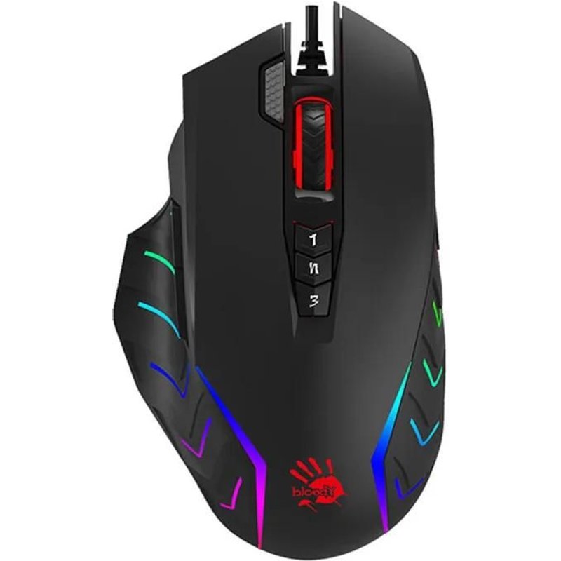 Souris de jeu A4TECH, USB, 8000 DPI, patins métalliques, J95 RGB Pixart (Activé)