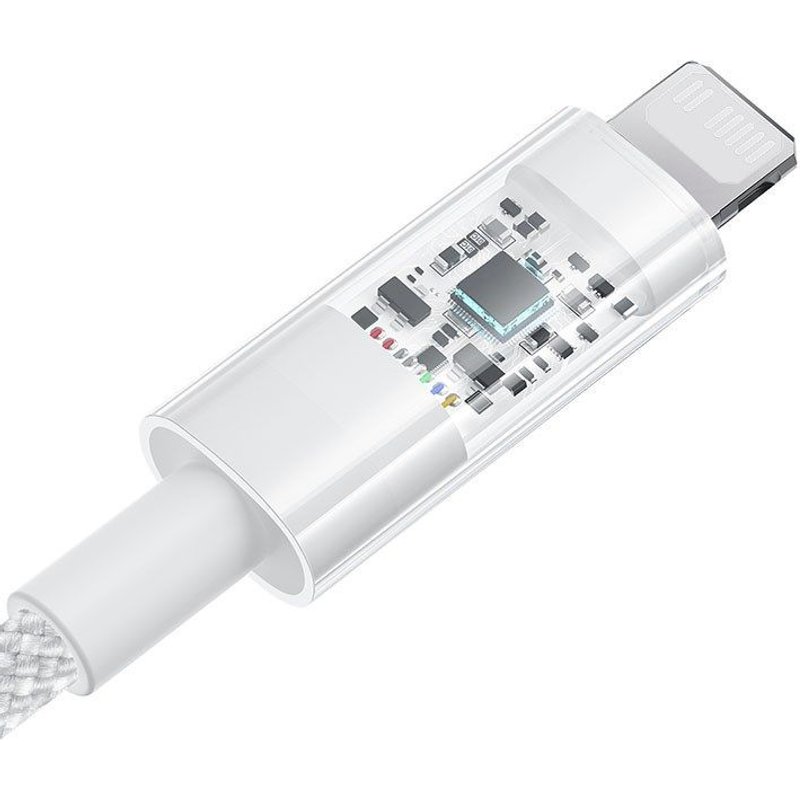 Câble USB-C vers Lightning, Charge Rapide 20W, 1m - Baseus Gem (P103737300121211-00) - Blanc Lune