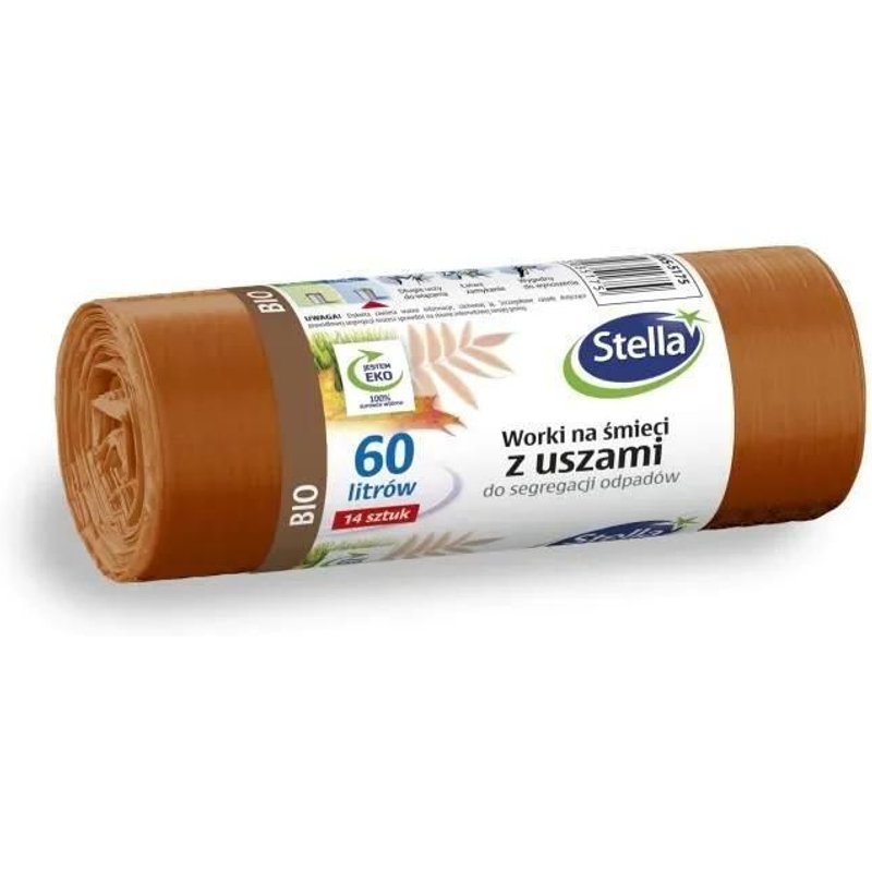 Stella Lot de 14 sacs poubelle avec anses pour tri des déchets biologiques - 60 l - 035175