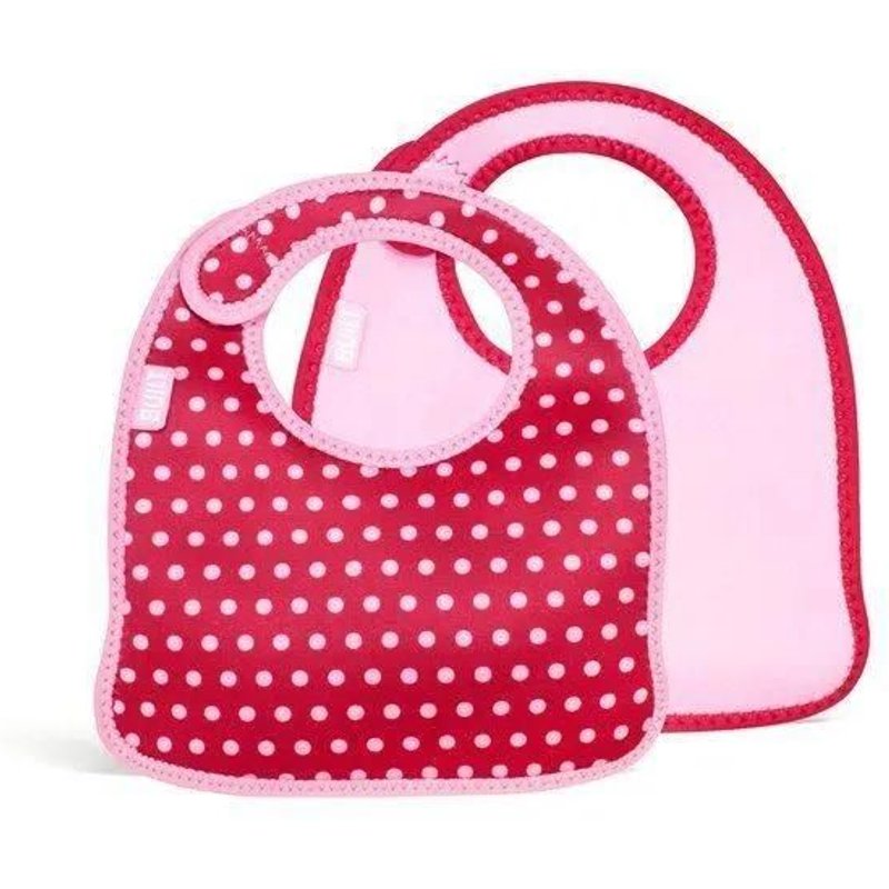 Built Mess Mate Lot De 2 Bavoirs Bébé (Baby Pink Mini Dots) - 0844983028442