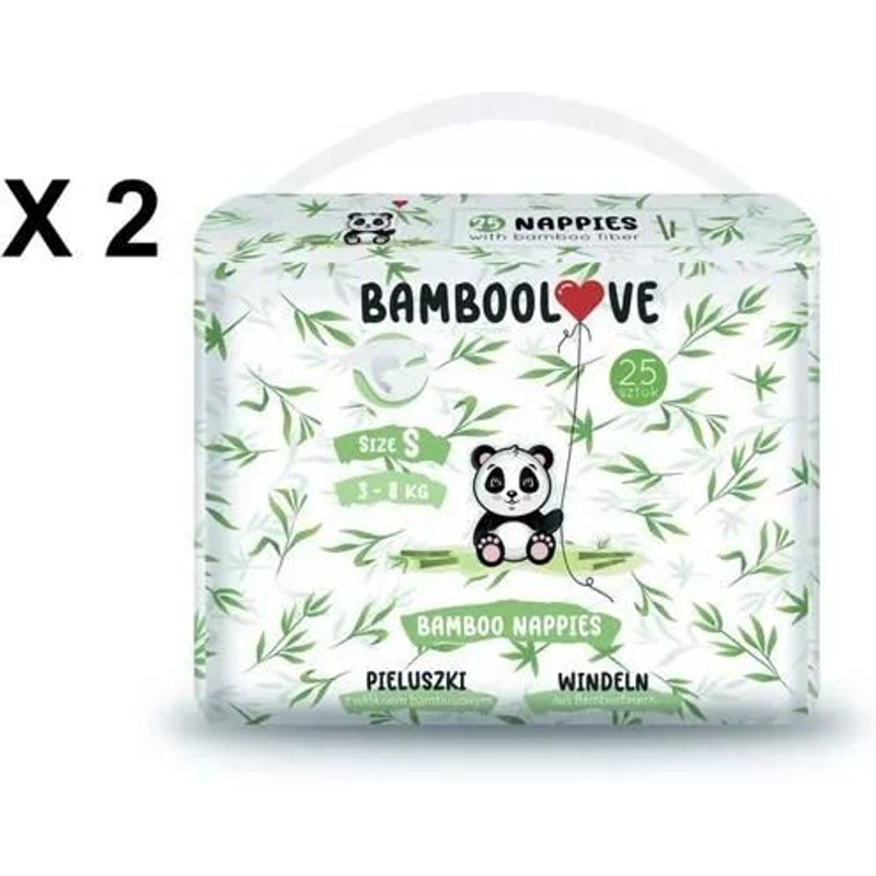 Couche Bamboolove Taille S (3-7 Kg) 25 Couches