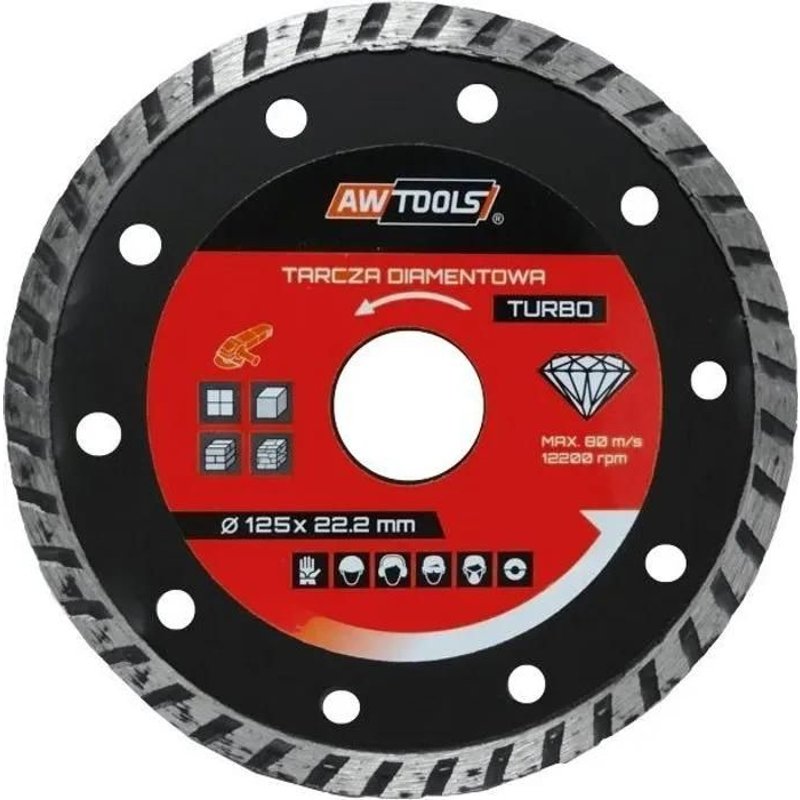 Disque abrasif - AWTOOLS - AW47125 - Diamanté Turbo - 125 mm - Universel