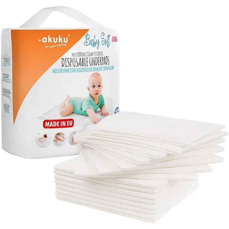 Akuku Protection Jetable 40x60cm Baby Soft 15 Pcs