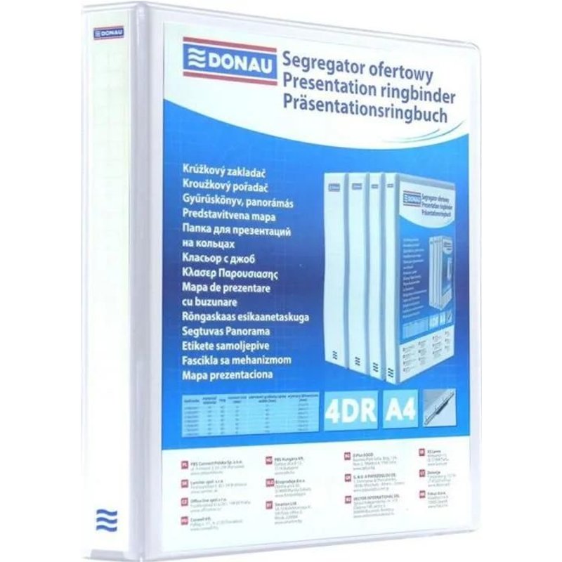 Classeur - DONAU - 2788404PL-09 - A4 - 4 anneaux - 40 mm - Blanc