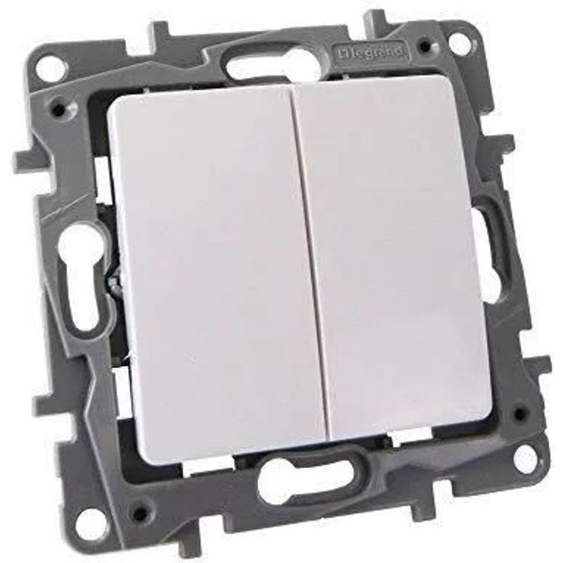 Interrupteur Double Marche-ArrĂȘt Blanc 10 A 250 V Ip20 Niloe Eco 76450