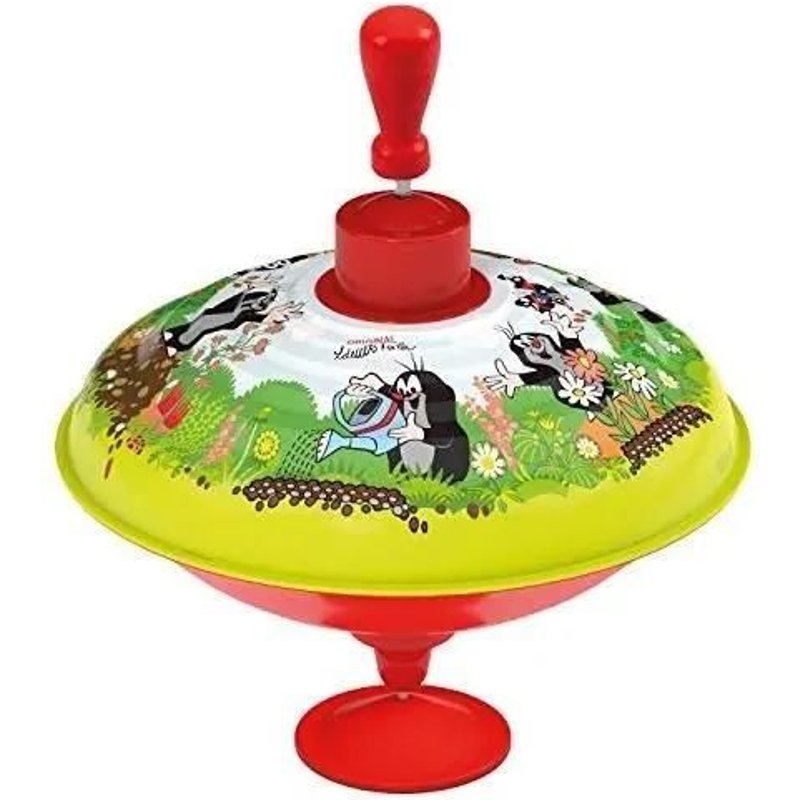 Jouet - LENA - LENA 52249 DER KLEINE MAULWURF TOUPIE EN MÉTAL Ø 19 CM - Toupie pédagogique - Motif coloré