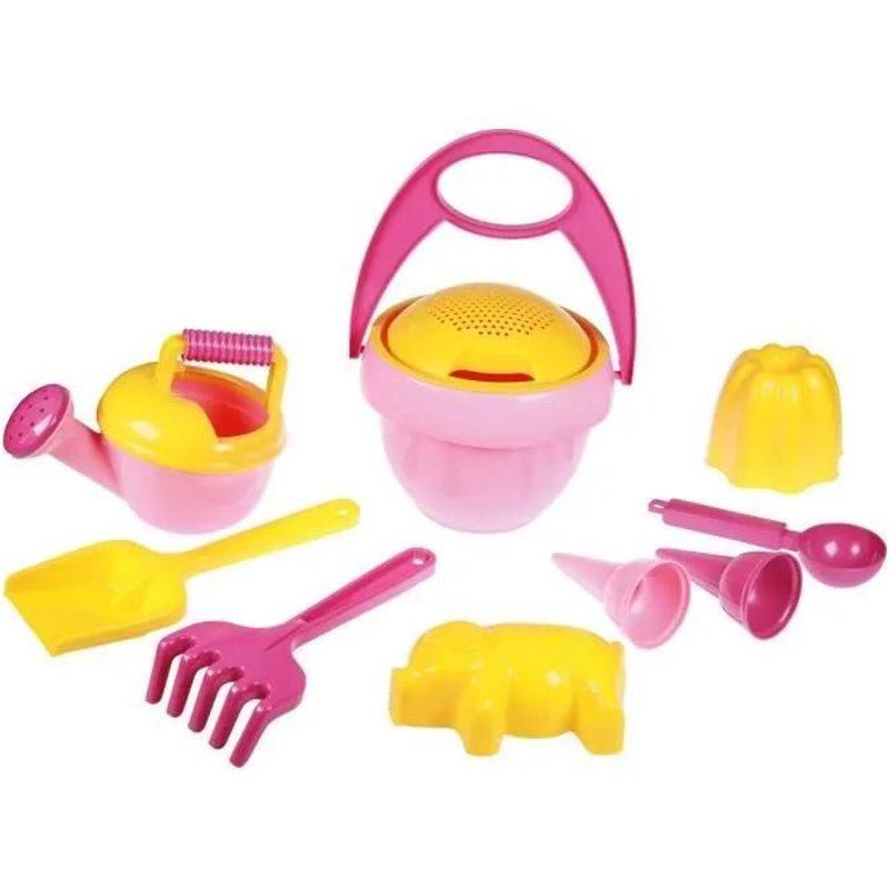 Ensemble De Jouets De Sable Happy Sand Lena - 10 Pièces - Pour Filles À Partir De 3 Ans