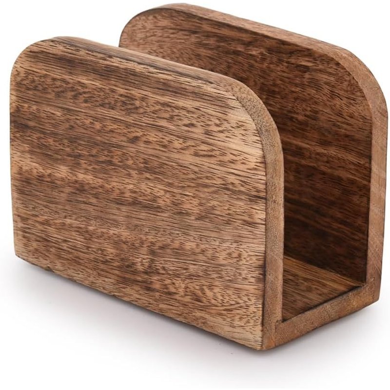 KALANKA-Burning Finish Porte-serviettes en bois de manguier pour cuisine, distributeur de serviettes en papier, maison, fête, restaurant, hôtel, café, bar (14 x 6,3 x 10,2 cm)