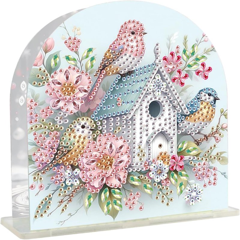 KALANKA-Peinture Diamant Porte Serviette de Table Cuisine 15x15 cm Diamond Painting Support de Serviette Papier pour Table Distributeur de Serviettes pour Restaurants Cafés Cuisines Oiseaux