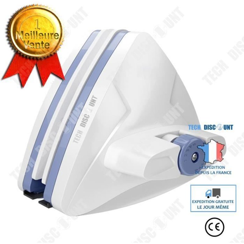 TD® Artefact de nettoyage de vitre triangulaire nettoyage de vitres domestique fenêtre de grande hauteur de salle de bain double fac