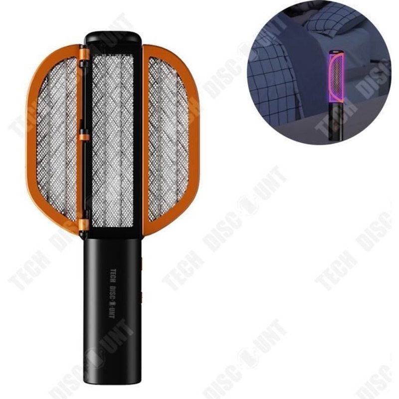 TD® Tapette à moustiques électrique usb pliable deux-en-un portable rechargeable muet ménage tapette à moustiques à choc électrique