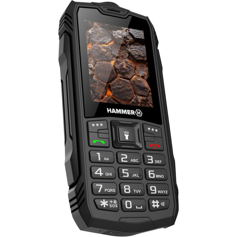 Téléphone incassable à touches Batterie 3000mAh Étanche IP68 SOS Hammer Noir