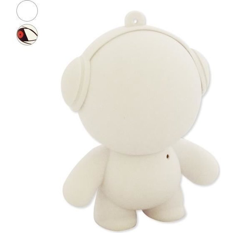 Haut-parleur petit bonhomme original avec cable jack masque blanc coeur vert