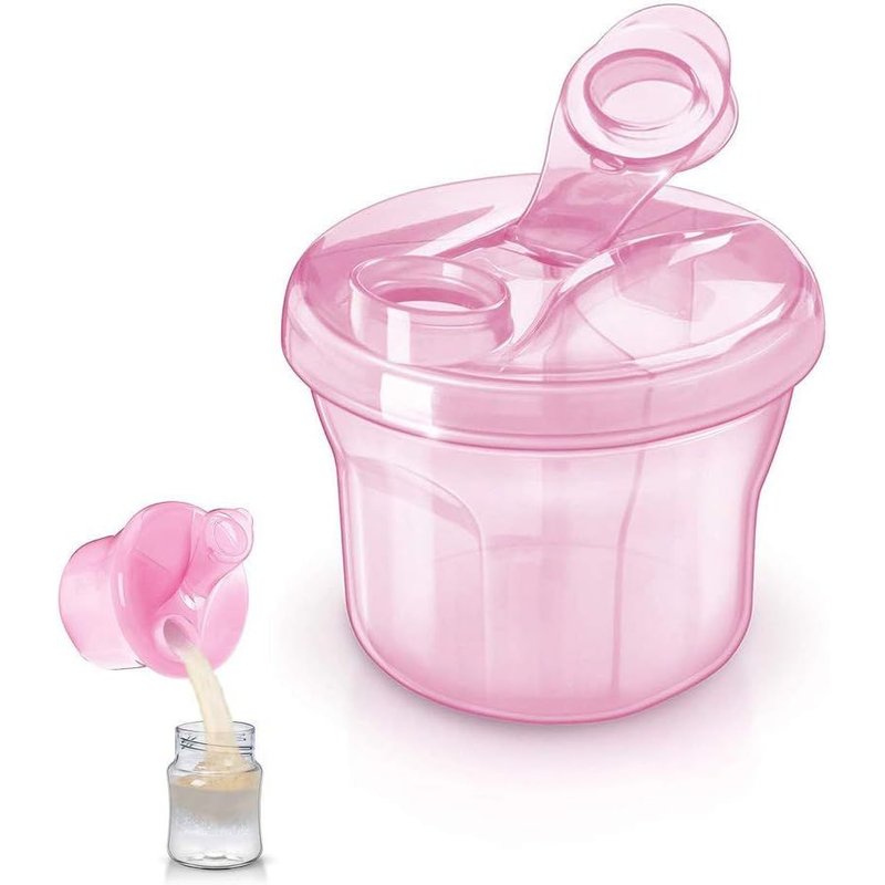 Distributeur De Lait Maternisé Rotatif Anti-Éclaboussures - Rose Récipient Alimentaire Extérieur Portable 3 Compartiments Pour Ranger La Boîte À Collation Nouveau-Né De Bébé