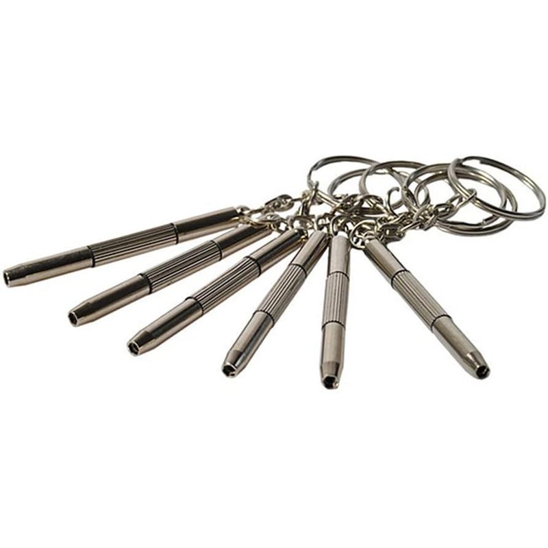 6 Pièces Tournevis Multifonctionnel Lunettes Mini Outil À Main 3 En 1 Lunettes Tournevis Lunettes De Soleil Montre Kit De Réparation Avec Porte-Clés