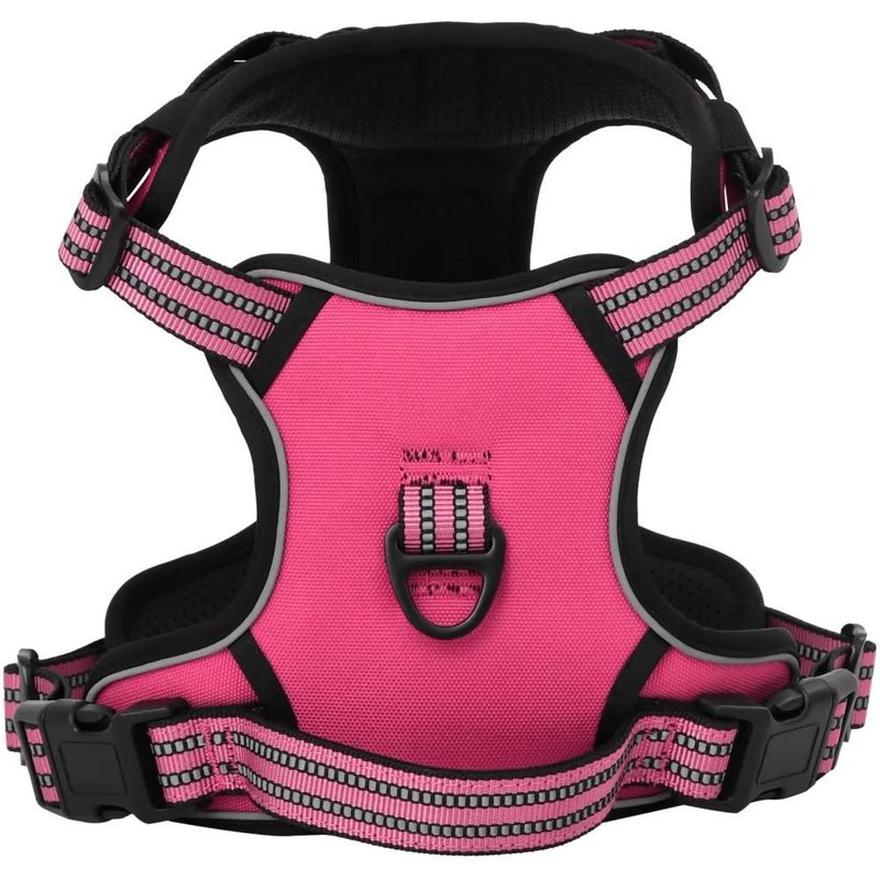 Vidaxl Harnais Pour Chien Et Bandes Réfléchissantes Réglables Rose Xl
