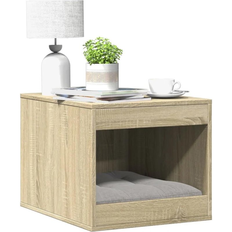 Vidaxl Meuble De Bac À Litière Pour Chat Chêne Sonoma Bois Ingénierie