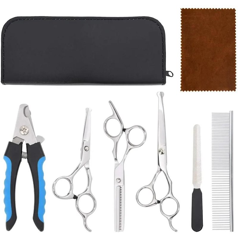 Vidaxl Ensemble De Ciseaux De Toilettage Pour Chien 6 Pcs