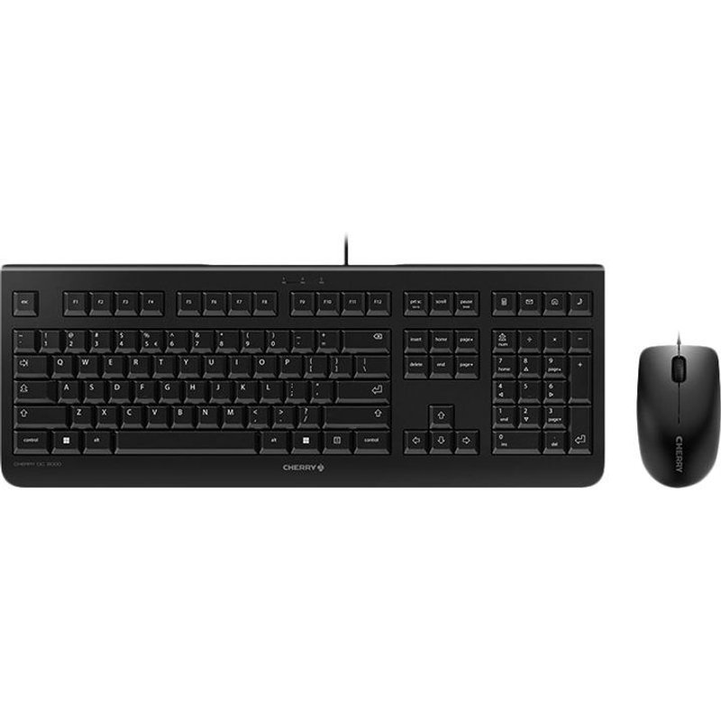 CHERRY DC 2000 - Ensemble clavier et souris - USB - US - commutateur : CHERRY LPK - noir