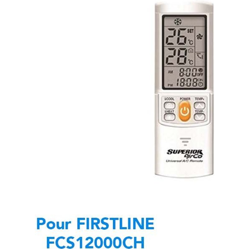 Télécommande de remplacement climatisation pour FIRSTLINE FCS12000CH