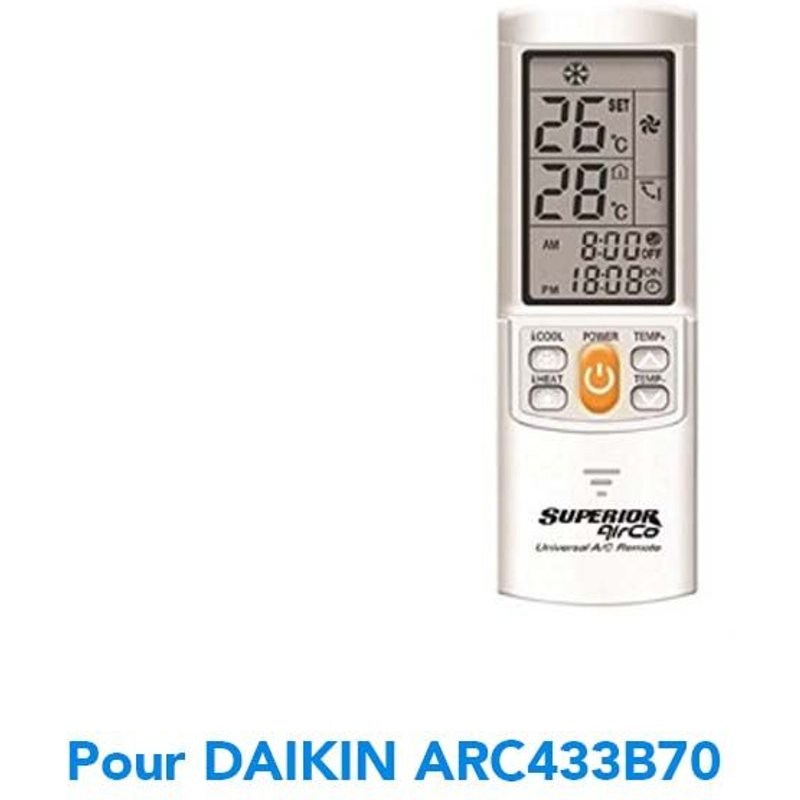 Télécommande de remplacement climatisation pour Pour DAIKIN ARC433B70