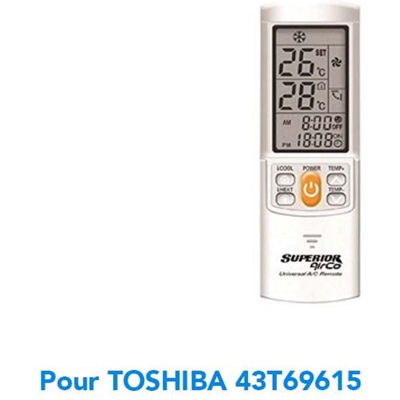 Télécommande de remplacement climatisation pour Pour TOSHIBA 43T69615