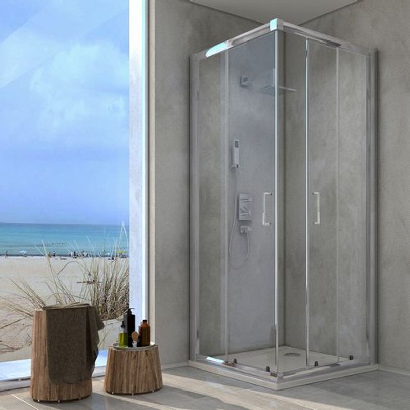 1 X CABINE DE DOUCHE-BAIN EN CRISTAL. CABINES DE DOUCHE EN VERRE. ENTRER 78-80 cm / Ouverture 29 cm