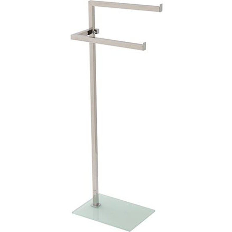 1 X SUPPORTS AU SOL. PORTE-BALAIS. COMPLÉMENTS DE SALLE DE BAINS Chrome - Piètement taupe