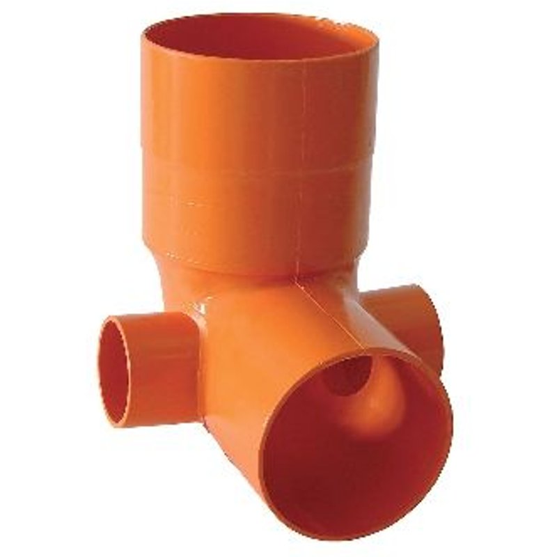 1 X TUYAUX ET RACCORDS EN PVC RIGIDE DE COULEUR ORANGE 2 raccords D. 40