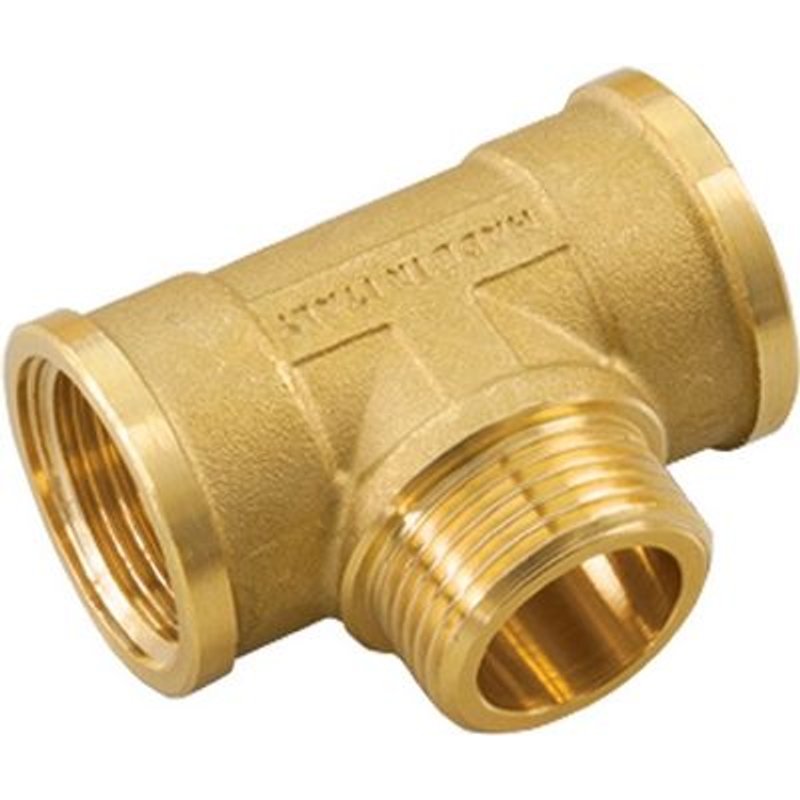 1 X RACCORDS TIEMME EN LAITON JAUNE 1" x 1" x 1