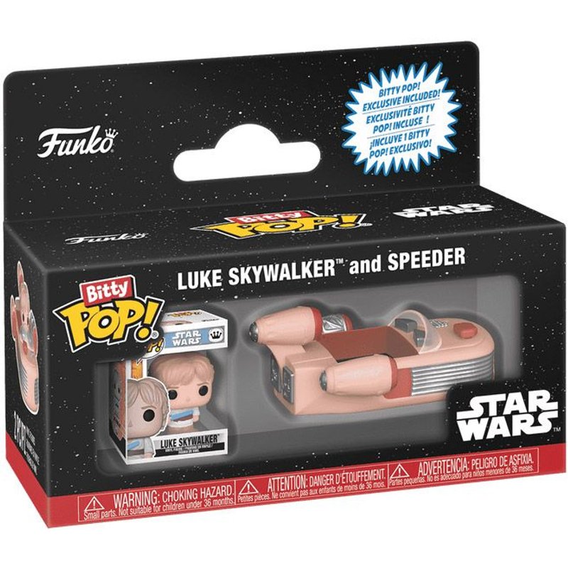 Figurine Funko Pop - Star Wars 4 : Un Nouvel Espoir - Luke Skywalker Et Speeder - Bitty Pop (85519)
