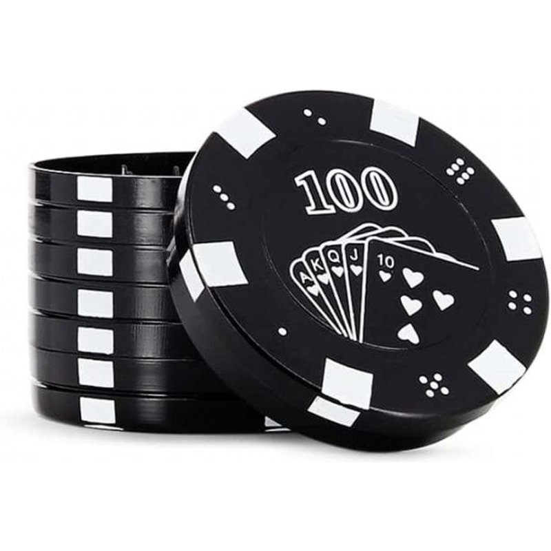 Grinder 3 Parties Jetons De Poker Noir
