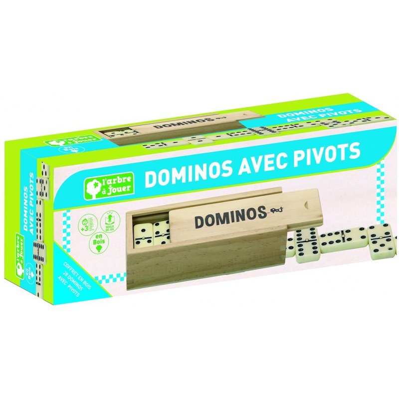 Jeu De Societe Dominos Avec Pivots - Coffret Bois