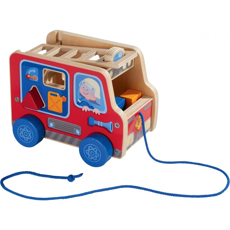 HABA Figurine à tirer Camion de pompiers