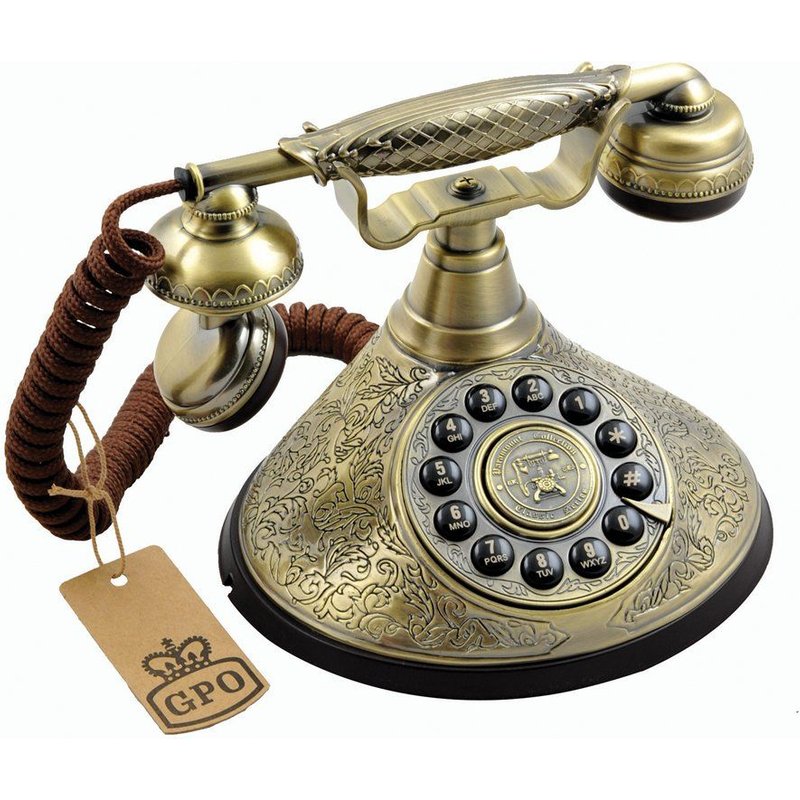 GPO Dutchess Push Button Phone Antique Gold