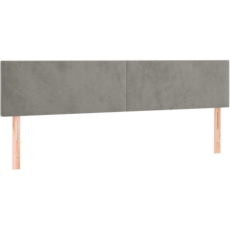 Tête De Lit Accessoire Couchage Chambre À Coucher Meuble 2 Parties 90 X 5 X 78/88 Cm Tissu Velours Gris Clair Tdl0206403
