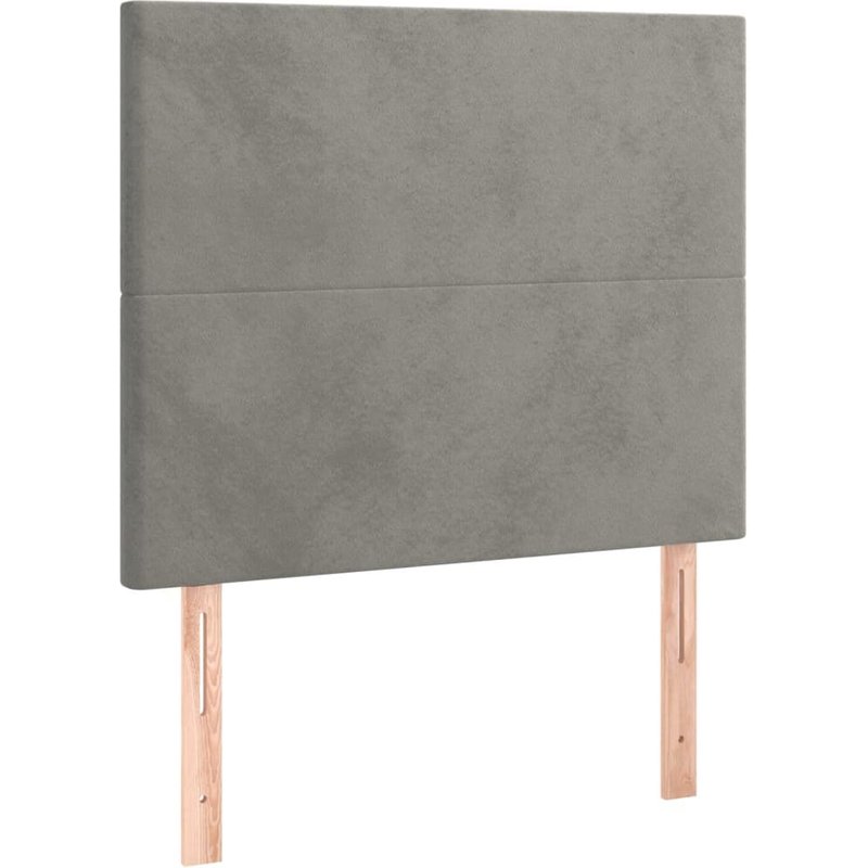 Tête De Lit Accessoire Couchage Chambre À Coucher Meuble 2 Parties 90 X 5 X 78/88 Cm Tissu Velours Gris Clair Tdl0206401