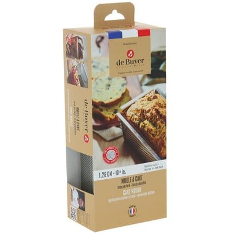 De Buyer - Moule à cake rectangulaire perforé - fond amovible - Gris