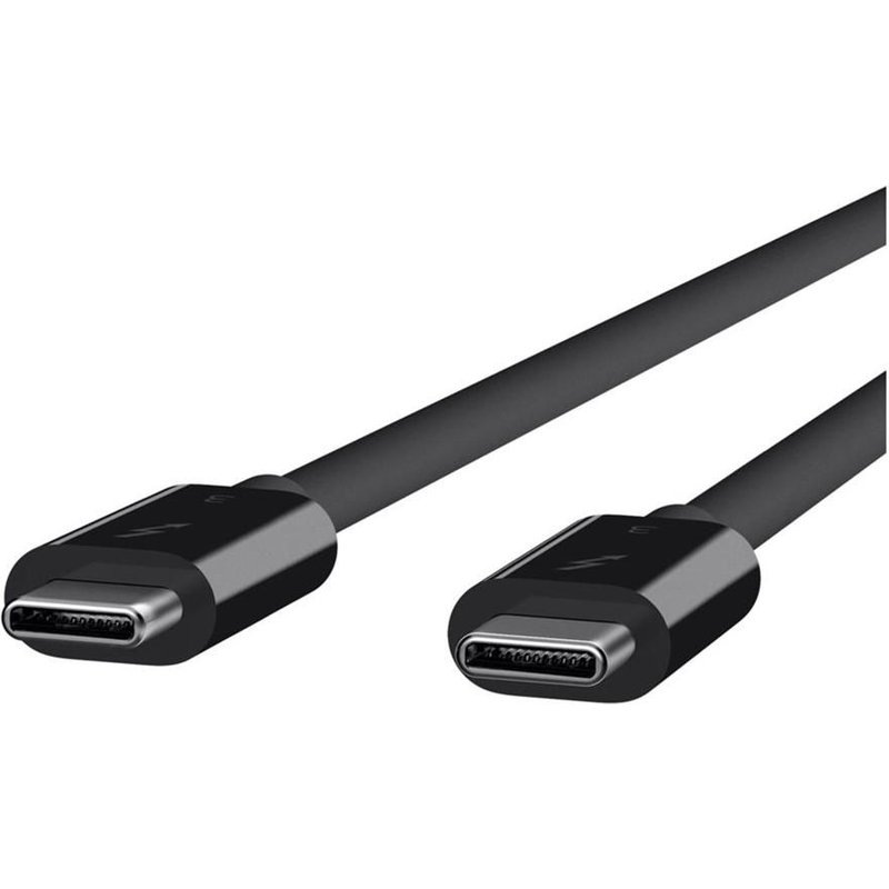 Belkin Thunderbolt 3 - Câble Thunderbolt - 24 pin USB-C (M) pour 24 pin USB-C (M) - USB 3.1 Gen 2 / Thunderbolt 3 / DisplayPort 1.2 - 80 cm - noir - pour P/N: F4U109tt